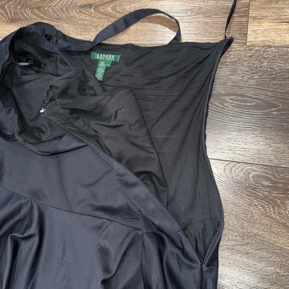 Lauren Ralph Lauren Black Cocktail Dress Fit & Flare Sleeveless Square Neck 14 - Picture 4 of 10